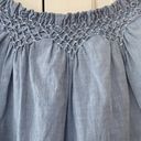 Ulla Johnson Jonas Dress Chambray Off Shoulder Denim Size 6 Scoop Neck Mini Photo 6