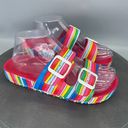 Betsey Johnson  Women's Calli Slide Sandal Striped Rainbow Size 7 Multicolor Photo 0