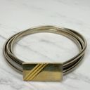 The Bar Vintage Gold Tone Buckle Coil Stretch Cinch Belt Size Large L XL Photo 1