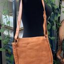 Handmade Vintage 70s Cognac Tan Leather  Boho Shoulder Bag w/Wallet & Wood Button Photo 1