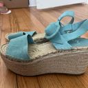 Marc Fisher Blue Suede  Platform Sandals Photo 2