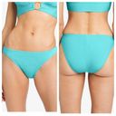 Robin Piccone  Yasmine Hipster Bikini Bottom Large L Aqua Teal Ribbed Photo 1