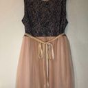 The Moon  Dress Lace & Tulle Blue & Pink Dress w/ Velvety Tie Belt Sz 3X EUC Ethreal Photo 1