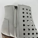 Toms  Majorca Basket Weave Booties Women Size 6.5 Peep Toe Gray Leather Photo 5