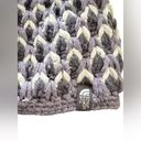 The North Face  Beanie Hat Purple Grey Cream Hand Knit with Logo reversible Photo 2