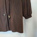 Gallery VINTAGE! 90’s  BROWN AND TAN TIE FRONT NECK BOW HOODED TRENCH COAT JACKET Photo 7