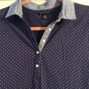 Tommy Hilfiger  blue short sleeve polo collar womens Large L dots VNC Photo 1