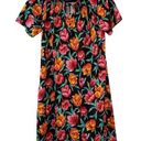 ma*rs Village Fair Vintage Black & Floral Silky Moo Moo  Roper Kaftan Photo 0