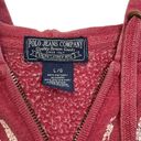 Polo  Jeans Co. Full Zip Sweatshirt Jacket Size Large Red Ralph Lauren Lettering Photo 5