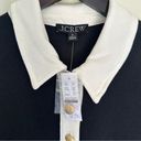 J.Crew NWT  Vintage Rib Polo Tee Shirt Black Ivory Top BY419 Medium Photo 3