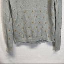 Wooden Ships  Slate Gray & Gold Polka Dot Mohair Wool Blend Long Sleeve Sweater Photo 2