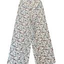 Nordstrom Japna Size Small White Floral High-Waisted Wide Leg Pants Photo 0