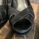 Fioni Black 4” Open Toe Heels Size 9 Photo 2