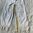 Lulus  Women’s Blissfully Boho Ivory Tasseled Wide-Leg Pants size Large Photo 9