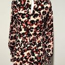 Parker  Pink Black Red Longsleeve Safari Leopard Print Drop Waist Dress Size S Photo 1