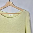 Lou & grey  Pale Yellow Round Neck Ribbed Knit Pullover Sweater M Photo 2