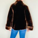 Vintage Dark Brown Girly Glam Bohemian Faux Fur Jacket Size M Photo 1