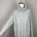 Krass&co The White Label  Sweater M Womens Gray Cable Knit Turtleneck‎ Wool Alpaca Photo 2