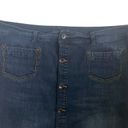 Lane Bryant  Women Jean Skirt 22 Blue Straight Style Button Front Denim Cowgirl Photo 5