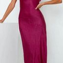 NWT Fushcia Satin Midi Dress Photo 3