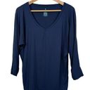 Second Skin Tommy John  Micro Ribbed V Neck Navy Sleep Tee Size M Photo 0