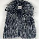 BCBGeneration Black Speckled Faux Fur Ostrich‎ Vest Vegan Sz Small Retails $128 Photo 0