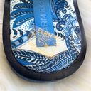 Farm Rio  Blue Tile Beaded Flat Lace Up Sandals Blue Size 6 NEW WITHOUT BOX Photo 15