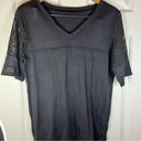 Lululemon  Black VNeck Love Tee Mesh Arms Size 6 Flawless Condition Photo 0