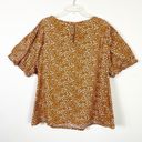 Ava & Viv  Orange & White Patterned Puff Sleeve Shirt Blouse Photo 1