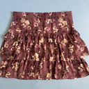 Ralph Lauren NWT Lauren  Georgette Purple Floral Crinkle Tiered Ruffle Skirt Photo 3