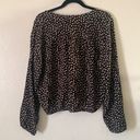 Lucy Love  Tiny Tulip Black Flower Print Long Sleeve Top Size Large Shirt Photo 6