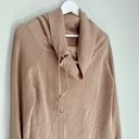 Umgee NWT  Women’s Drawstring Neckline Cowl Neck Off Shoulder Sweater Tan Small Photo 5