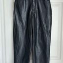 Abercrombie & Fitch Faux Leather Black Ankle Straight Ultra High Rise Curve Love Photo 0