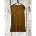 Xhilaration NWT  Women’s Faux Suede Cutout Scallop Dress - Cognac Brown / Small Photo 3