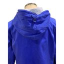 Denim & Co Medium  Women's Blue Canvas Hooded Full Zip Jacket Photo 4