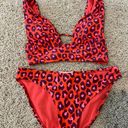 GB Red Leopard Bikini Top Small, Bottom Medium Photo 0