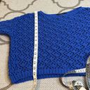 The Moon  & Madison loose knit bright blue cropped soft sweater Photo 7