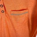 Cabela's  Orange Short Sleeve V-Neck 1/4 Snap Cuffed Sleeve Lightweight T-Shirt L Photo 2