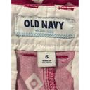 Old Navy  Hot Pink Diamond Geometric Summer Spring 100% Cotton Shorts Sz 6 Photo 2