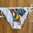 Ed Hardy Vintage Y2K Rare White Blue Dragon String Triangle Edgy Bikini Set Photo 4