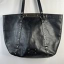 Patricia Nash  Benvenuto Black Leather Distressed Large Tote Bag Studded Purse Photo 3