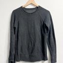 Lululemon  Still In Lotus Reversible Knit Sweater Medium Dark Gray Thumbholes Photo 1