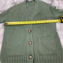 Loft  Long Sweater Cardigan Button Front Green size Small Front Pockets V neck Photo 4