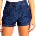 Moschino  Couture Printed Denim High Rise Shorts Photo 0