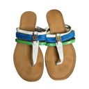 Tommy Hilfiger  Blue Green White Logo Thong Sandal Photo 0