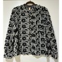 Pilcro  Anthropologie Women's Size Small Embroidered Button Up Blouse Black White Photo 0