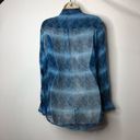 Equipment  Femme blue snake print 100% silk button down blouse size S Photo 3