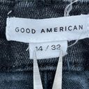 Good American  Womens Size 14/32 Jeans Black Good Legs Distressed Raw Hem Ripped Photo 11