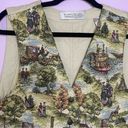 Karen Scott  Vintage Tapestry Vest Sleeveless Button Front Size Large Photo 1