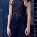 Free People  Cyndi Mallison High Rise Flare Jeans: Dark Wash Photo 4